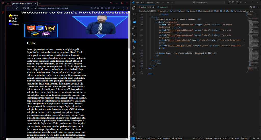 Simple Portfolio Website&nbsp;(HTML,CSS)