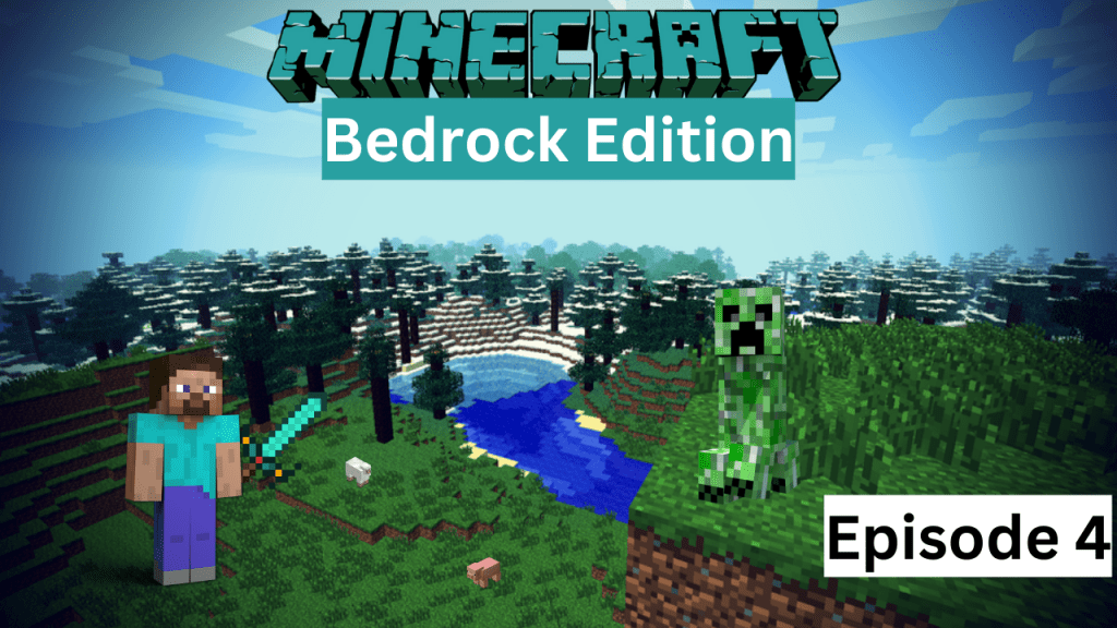 Minecraft Bedrock Edition (Shorts)- Episode 4 – Getting Diamond Armor Set, plus getting my barn almost finished&nbsp;(Outside)