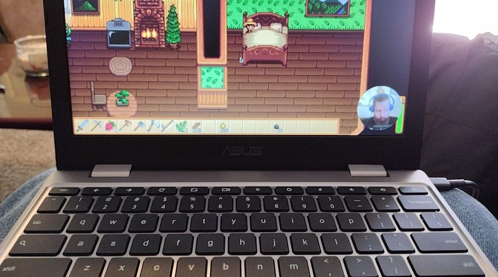 Playing Stardew Valley on my&nbsp;Chromebook