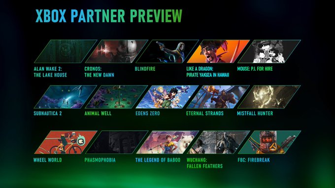 Xbox Partner Preview Games 2024