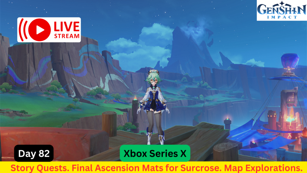 Genshin Impact Live Stream Replay – Quests n stuff. Sucrose Final Ascension Mats. More Map&nbsp;Explorations.